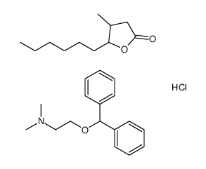 2(3H)-Furanone, 5-hexyldihydro-4-methyl-, mixt. with 2-(diphenylmethoxy)-N,N-dimethylethanamine hydrochloride (1:1) Structure