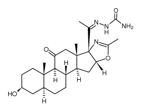 3β-hydroxy-2'-methyl-(5α,16β)-pregnano[17,16-d]oxazole-11,20-dione 20-semicarbazone结构式