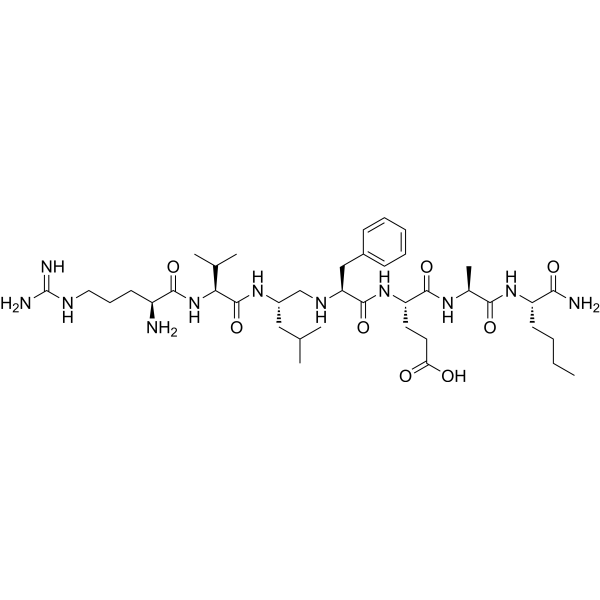 (S)-N-[2-[(N-L-精氨酰-L-缬氨酰)氨基]-4-甲基戊基-L-苯丙氨酰-L-alpha-谷氨酰-L-丙氨酰-L-正亮氨酰胺图片