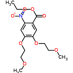 4,5-二(2-甲氧基乙氧基)-2-硝基苯甲酸乙酯结构式