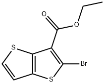 乙基2-溴噻吩并[3,2-b]噻吩-3-羧酸酯结构式