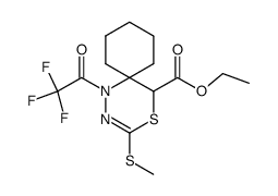 ethyl 3-(methylthio)-1-(2,2,2-trifluoroacetyl)-4-thia-1,2-diazaspiro[5.5]undec-2-ene-5-carboxylate Structure