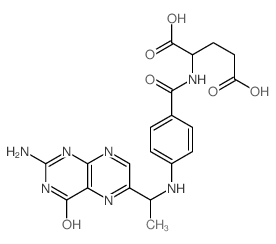 L-Glutamic acid,N-[4-[[1-(2-amino-3,4-dihydro-4-oxo-6-pteridinyl)ethyl]amino]benzoyl]-结构式