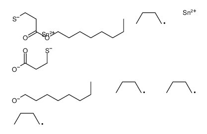 二丁基[[3-[[二丁基[(2-羧乙基)硫代]甲锡烷基]硫代]丙酰]氧基](辛氧基)锡烷辛酯结构式