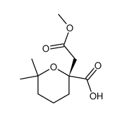 (2R)-2-(2-methoxy-2-oxoethyl)-6,6-dimethyltetrahydro-2H-pyran-2-carboxylic acid Structure
