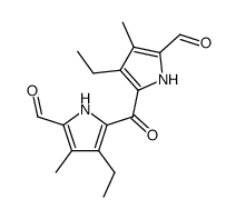 4,4'-diethyl-3,3'-dimethyl-5,5'-carbonyl-bis-pyrrole-2-carbaldehyde结构式