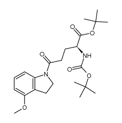1-{4S-[(4-tert-butoxycarbonyl)-4-(tert-butylcarbonylamino)]butanoyl}-4-methoxyindoline结构式