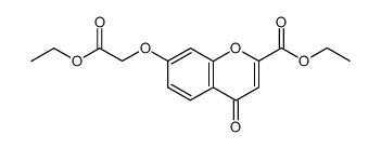 7-ethoxycarbonylmethoxy-4-oxo-4H-chromene-2-carboxylic acid ethyl ester结构式