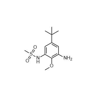 N-(3-氨基-5-(叔丁基)-2-甲氧基苯基)甲磺酰胺结构式
