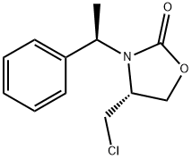 (4R)-4-(氯甲基)-3-[(1R)-1-苯乙基]-2-唑烷酮结构式