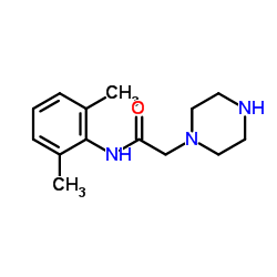 N-(2,6-二甲苯基)-1-哌嗪乙酰胺结构式