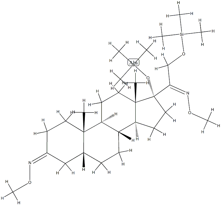 17,21-Bis(trimethylsiloxy)-5β-pregnane-3,20-dione bis(O-methyl oxime) structure