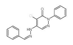 5-(2-benzylidenehydrazinyl)-4-chloro-2-phenyl-pyridazin-3-one结构式