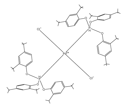 trans-[PdCl2(P(OC6H3-2,4-tBu2)3)2]结构式