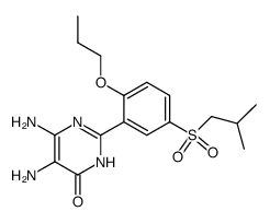 5,6-diamino-2-[5-(2-methyl-propane-1-sulfonyl)-2-propoxy-phenyl]-3H-pyrimidin-4-one结构式