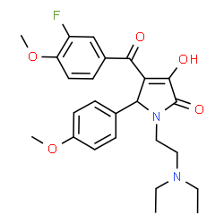 1-[2-(diethylamino)ethyl]-4-(3-fluoro-4-methoxybenzoyl)-3-hydroxy-5-(4-methoxyphenyl)-1,5-dihydro-2H-pyrrol-2-one Structure