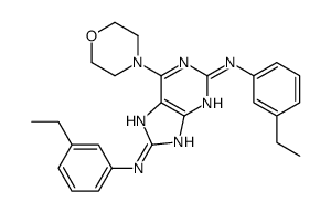 2-N,8-N-bis(3-ethylphenyl)-6-morpholin-4-yl-7H-purine-2,8-diamine结构式