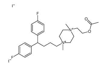 2-[4-[4,4-bis(4-fluorophenyl)butyl]-1,4-dimethylpiperazine-1,4-diium-1-yl]ethyl acetate,diiodide结构式