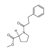(S)-methyl 1-(3-phenylpropionyl)pyrrolidine-2-carboxylate结构式