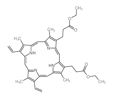 ethyl 3-[8,13-bis(ethenyl)-18-(3-ethoxy-3-oxopropyl)-3,7,12,17-tetramethyl-22,23-dihydroporphyrin-2-yl]propanoate Structure