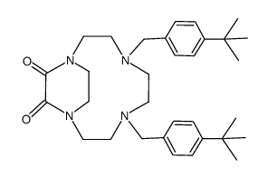 4,7-bis(4-tert-butylbenzyl)-1,4,7,10-tetraazabicyclo[8.2.2]tetradecane-11,12-dione结构式