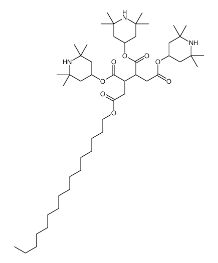 1-hexadecyl 2,3,4-tris(2,2,6,6-tetramethyl-4-piperidyl) butane-1,2,3,4-tetracarboxylate Structure