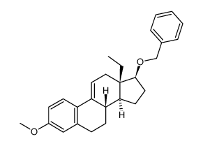 D-17β-benzyloxy-13β-ethyl-3-methoxy-1,3,5(10),9(11)-gonatetraene结构式