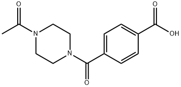 4-[(4-乙酰基哌嗪-1-基)羰基]苯甲酸结构式