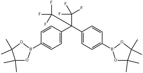 2,2'-((全氟丙烷-2,2-二基)双(4,1-苯撑)双(4,4,5,5-四甲基-1,3,2-二氧杂环戊烷)结构式
