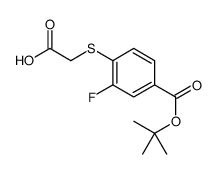 2-[2-fluoro-4-[(2-methylpropan-2-yl)oxycarbonyl]phenyl]sulfanylacetic acid Structure