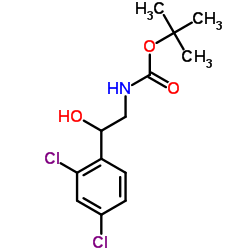 [2-(2,4-二氯-苯基)-2-羟基-乙基]-氨基甲酸叔丁酯结构式