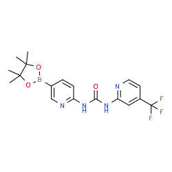 6-(3-(4-(Trifluoromethyl)pyridin-2-yl)ureido)pyridine-3-boronic acid pinacol ester Structure