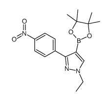 1-乙基-3-(4-硝基苯基)-4-(4,4,5,5-四甲基-1,3,2-二噁硼烷-2-基)-1H-吡唑结构式