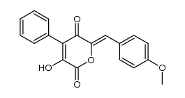 (Z)-3-hydroxy-6-(4-methoxybenzylidene)-4-phenyl-2H-pyran-2,5(6H)-dione结构式