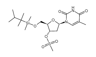 (2R,3S,5R)-2-((((2,3-dimethylbutan-2-yl)dimethylsilyl)oxy)methyl)-5-(5-methyl-2,4-dioxo-3,4-dihydropyrimidin-1(2H)-yl)tetrahydrofuran-3-yl methanesulfonate结构式
