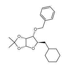 3-O-benzyl-5-cyclohexyl-5-deoxy-1,2-O-isopropylidene-α-D-ribofuranose结构式