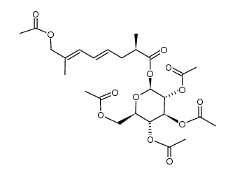 2',3',4',6'-tetra-O-acetyl-β-D-glucopyranosyl (R,4E,6E)-8-acetoxy-2,7-dimethyl-4,6-octadienoate Structure