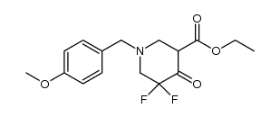 ethyl 5,5-difluoro-1-(4-methoxybenzyl)-4-oxopiperidine-3-carboxylate结构式