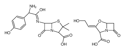 (2S,5R,6R)-6-[[(2R)-2-amino-2-(4-hydroxyphenyl)acetyl]amino]-3,3-dimethyl-7-oxo-4-thia-1-azabicyclo[3.2.0]heptane-2-carboxylic acid,(2R,3Z,5R)-3-(2-hydroxyethylidene)-7-oxo-4-oxa-1-azabicyclo[3.2.0]heptane-2-carboxylic acid Structure