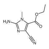 1H-Imidazole-5-carboxylicacid,2-amino-4-cyano-1-methyl-,ethylester(9CI)结构式