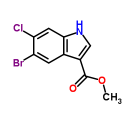 5-溴-6-氯-1H-吲哚-3-羧酸甲酯结构式