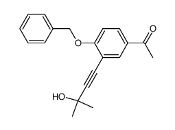 1-[4-Benzyloxy-3-(3-hydroxy-3-methyl-but-1-ynyl)-phenyl]-ethanone结构式