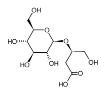 3-O-(β-D-glucopyranosyl)-(3R)-3,4-dihydroxy-butanoic acid Structure