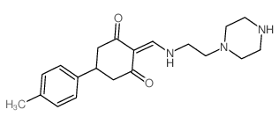 5-(4-methylphenyl)-2-[(2-piperazin-1-ylethylamino)methylidene]cyclohexane-1,3-dione structure