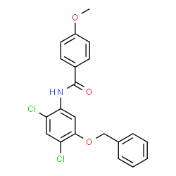 N-[5-(BENZYLOXY)-2,4-DICHLOROPHENYL]-4-METHOXYBENZENECARBOXAMIDE结构式