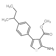 2-氨基-4-(4-仲丁基苯基)噻吩-3-羧酸甲酯结构式