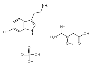 3-(2-aminoethyl)-1H-indol-6-ol,2-amino-3-methyl-4H-imidazol-5-one,sulfuric acid Structure