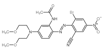 N-[5-[双(2-甲氧基乙基)氨基]-2-[(2-溴-6-氰基-4-硝基苯基)偶氮]苯基]乙酰胺结构式