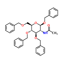 苄基2-乙酰氨基-3,4,6-三-O-苄基-2-脱氧-β-D-吡喃葡萄糖苷结构式