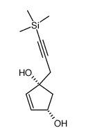 (1R,3S)-1-(3-(trimethylsilyl)prop-2-yn-1-yl)cyclopent-4-ene-1,3-diol结构式